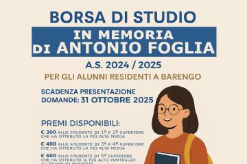Borsa di studio &quot;In ricordo di Antonio Foglia&quot; - A.S. 2024/2025